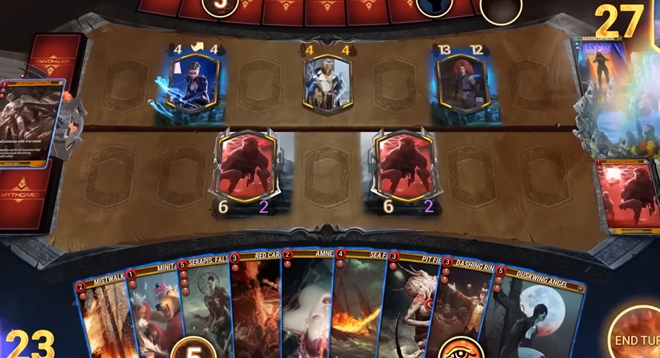 A screenshot of Mythgard gameplay