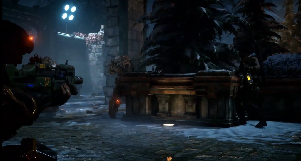 a screenshot of gears of war 5,  depicting a character with a gun